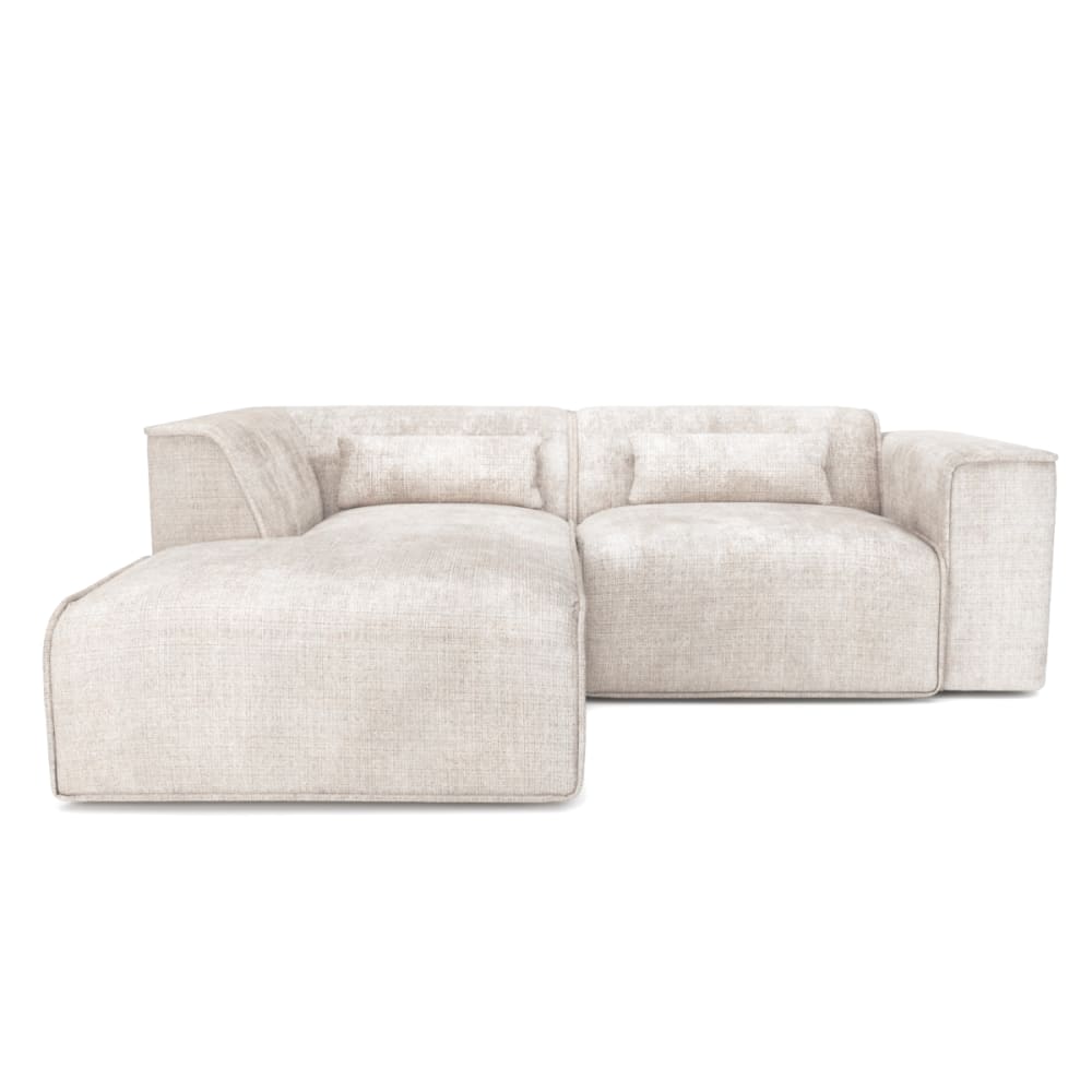 Canapé d'angle en tissu 4 places beige