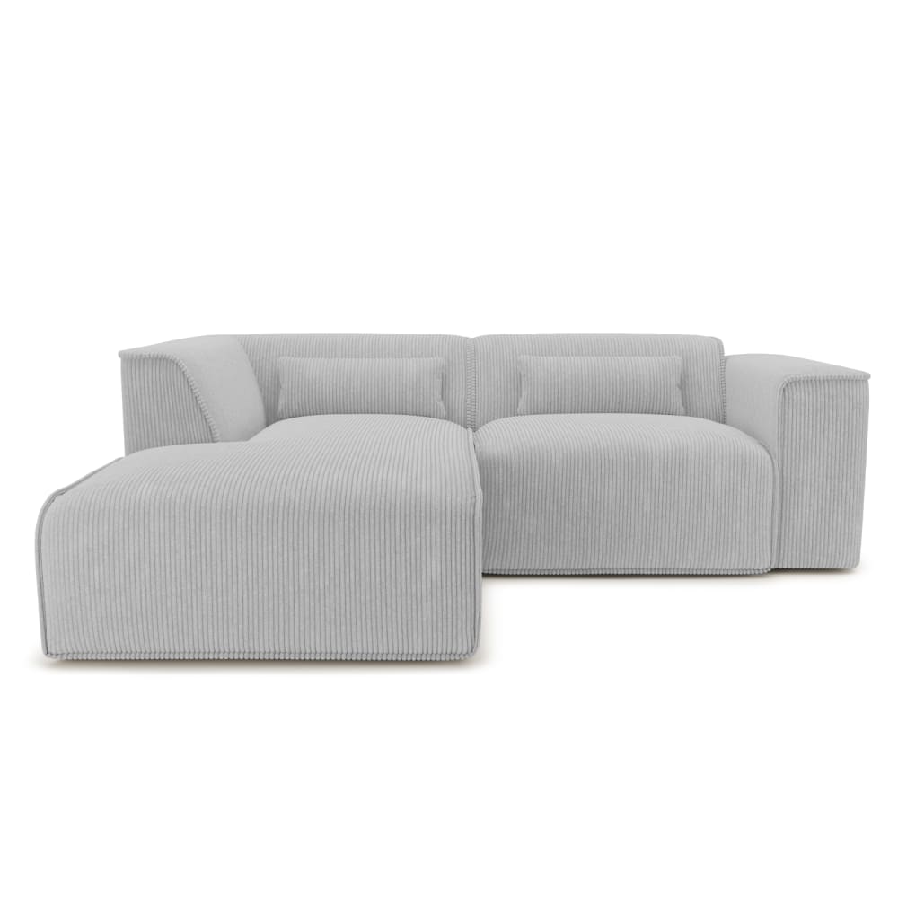 Canapé d'angle en velours côtelé 4 places gris