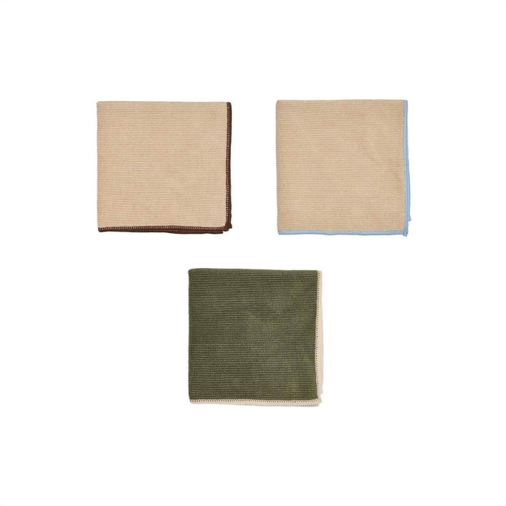 Torchon à vaisselle en polyester coloris olive Torchon à vaisselle en polyester coloris olive