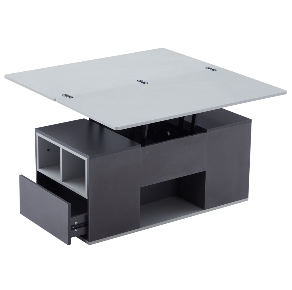 Couchtisch höhenverstellbar mit 2 Schubladen 100x51x47 cm, grau -