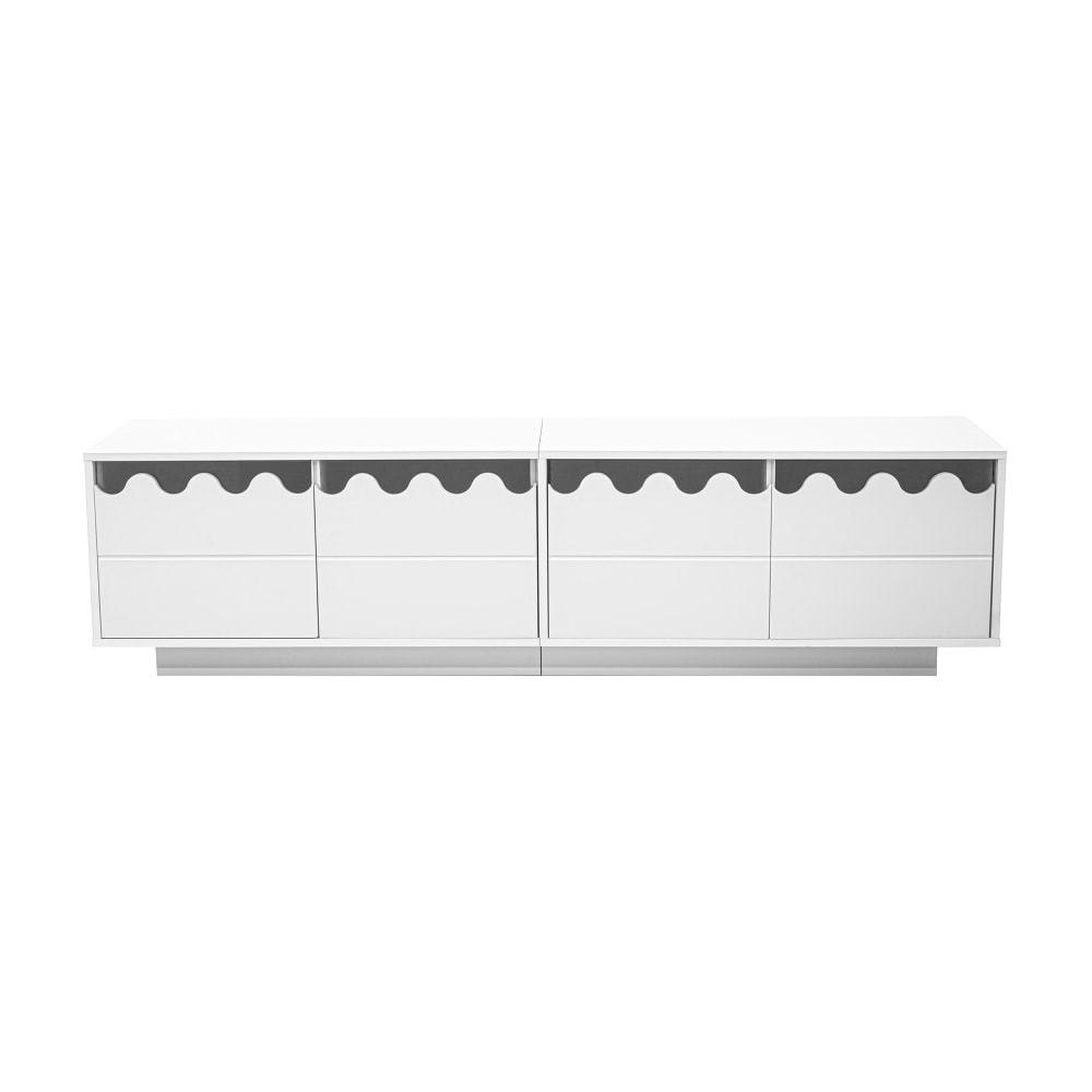 Meuble tv blanc 170 cm, - verre