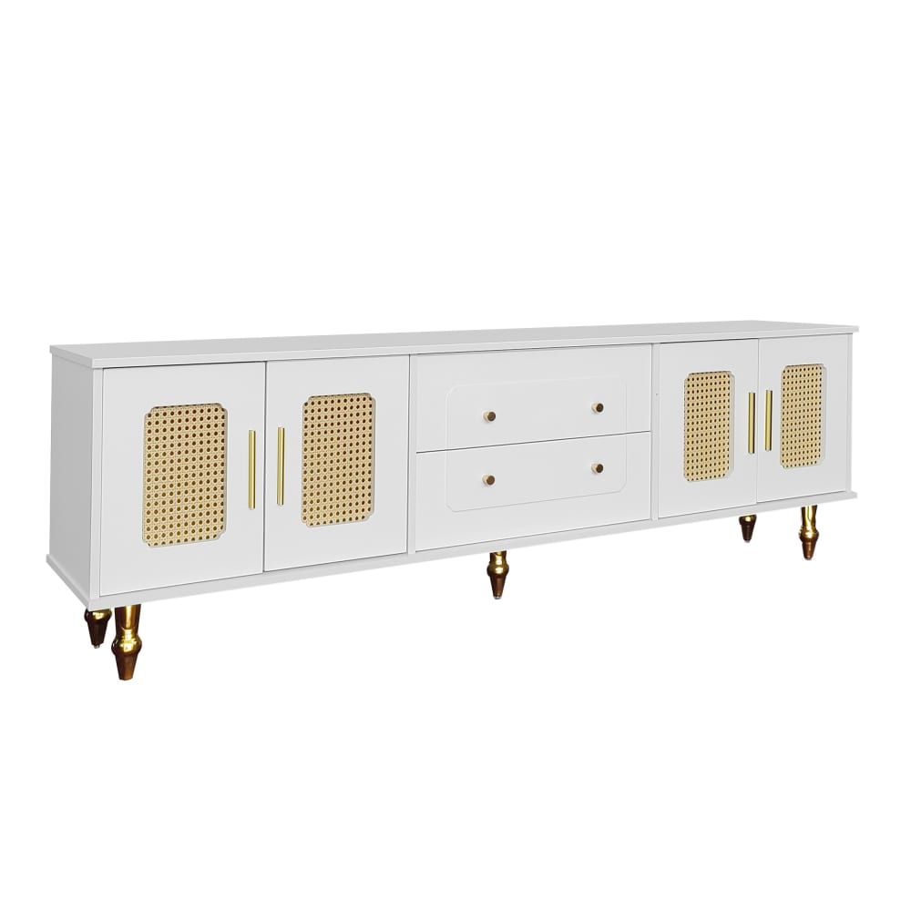 Meuble tv 175 cm portes - rotin