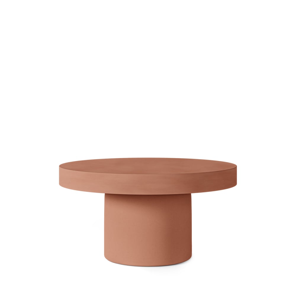Koketto Home Runder Couchtisch in Terrakotta Rot Beton