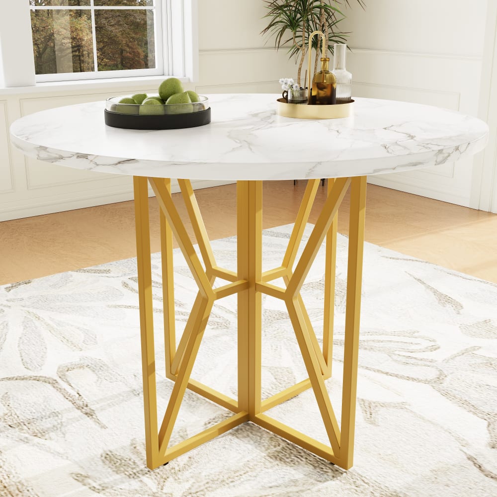 Runder Esstisch Metall 80x80 cm, golden - Maisons Du Monde