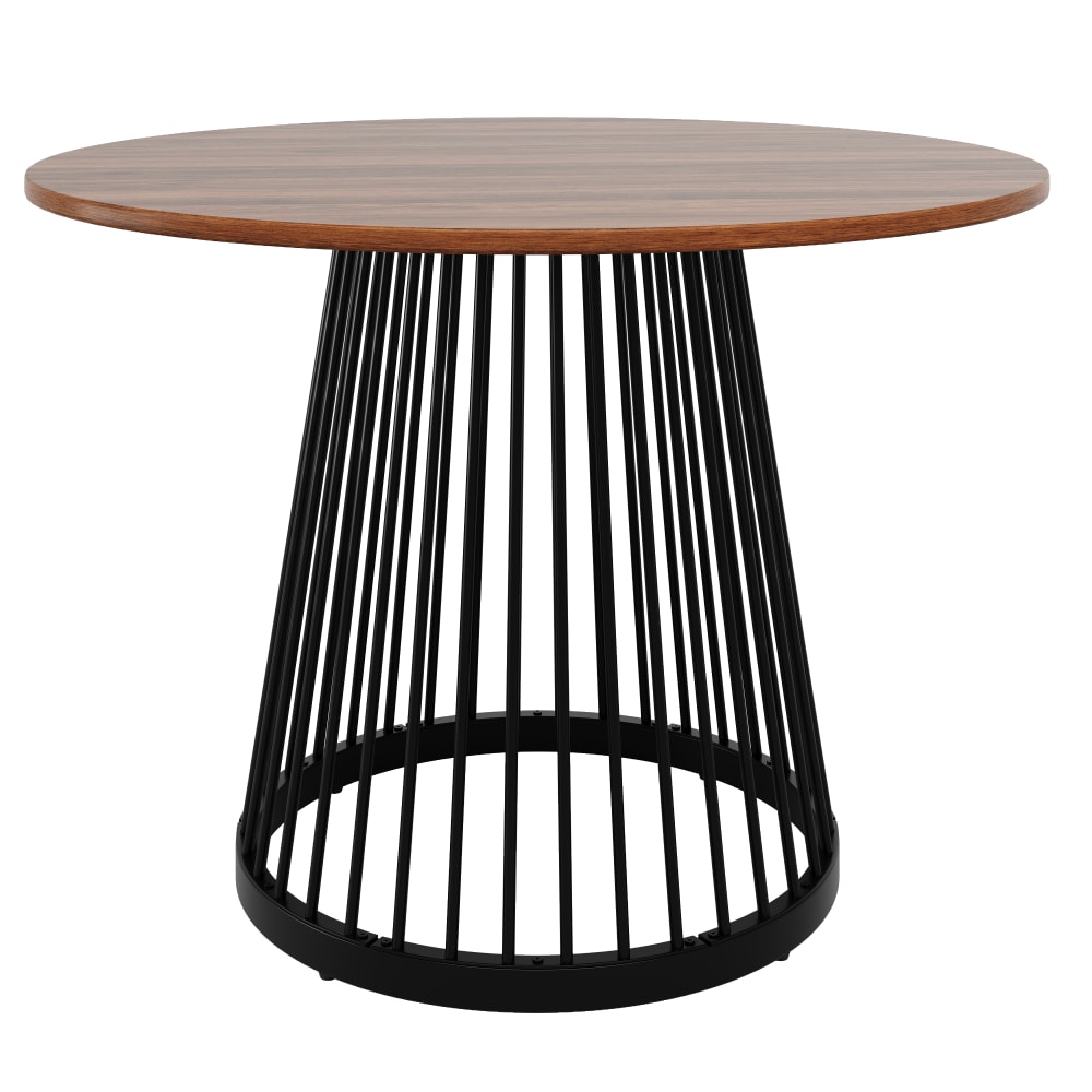Table ronde noyer 80x80 - fibre noir