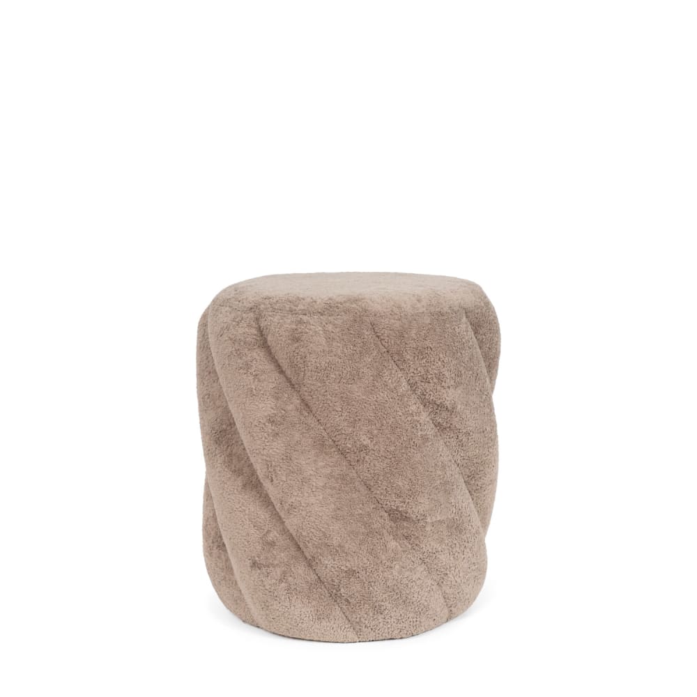 Koketto Home Abgerundeter Pouf in Taupe Taupe Pes - Polyester