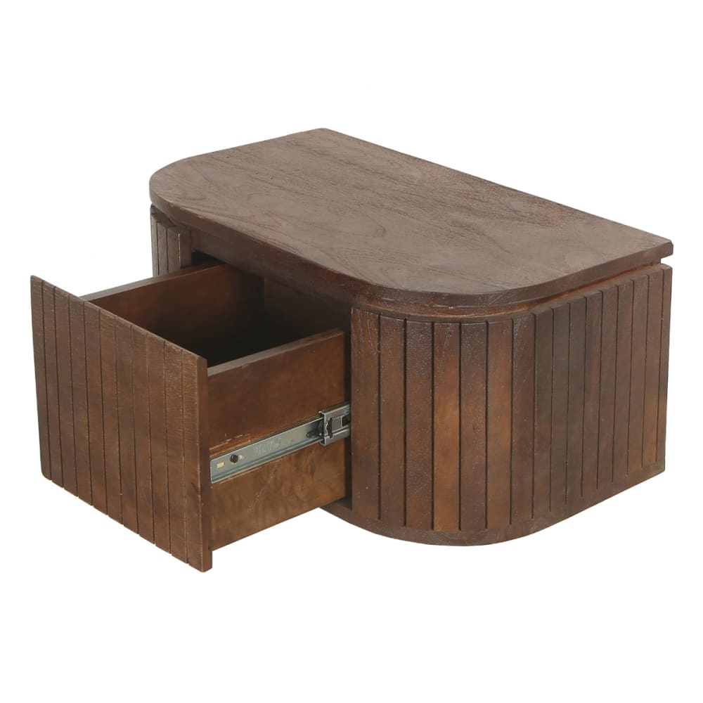 Giga Meubel Schwebender Nachttisch aus Mangoholz 55x35x26cm, dunkelbraun - -