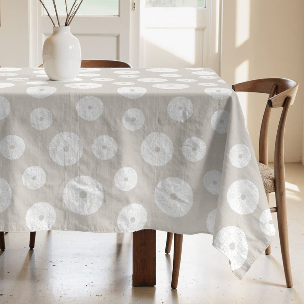 Fleckschutz-Tischdecke 100% Baumwolle Beige 200x155 cm - Maisons