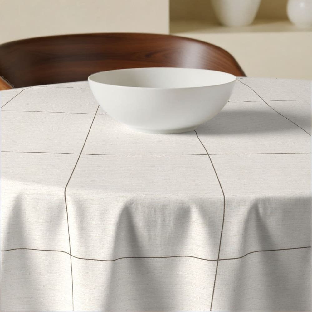 Runde Fleckschutz-Tischdecke 100% Baumwolle Leinen 190x190 cm -