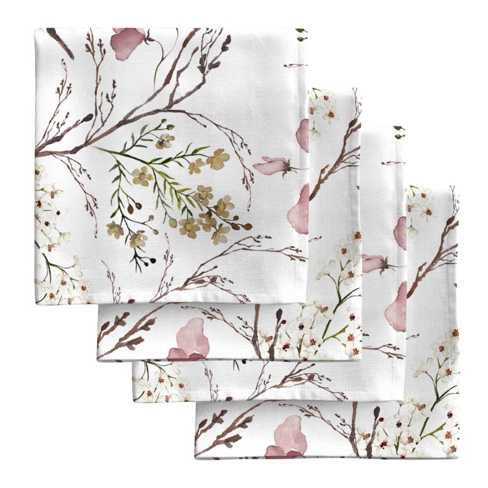 Serviettes de table 100% coton (x4) multicolore 43x43 cm