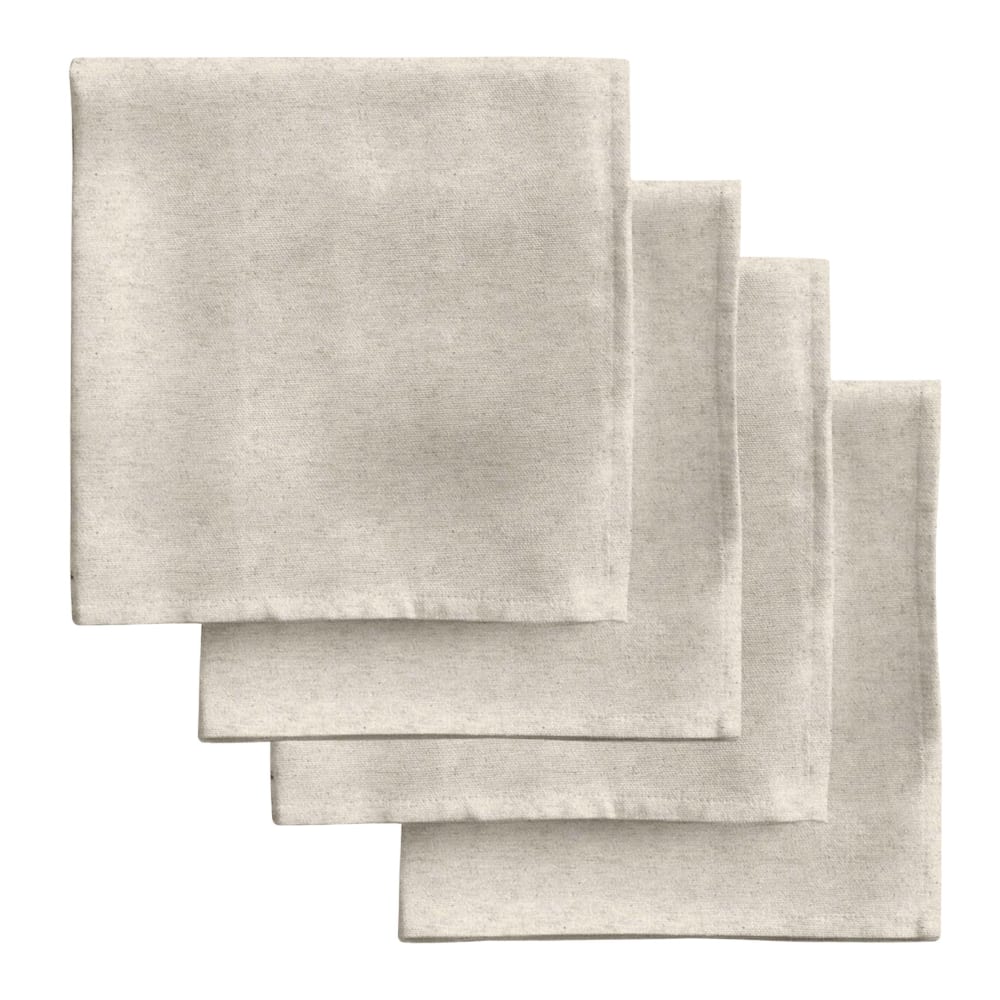 Serviettes de table 100% coton (x4) beige 43x43 cm