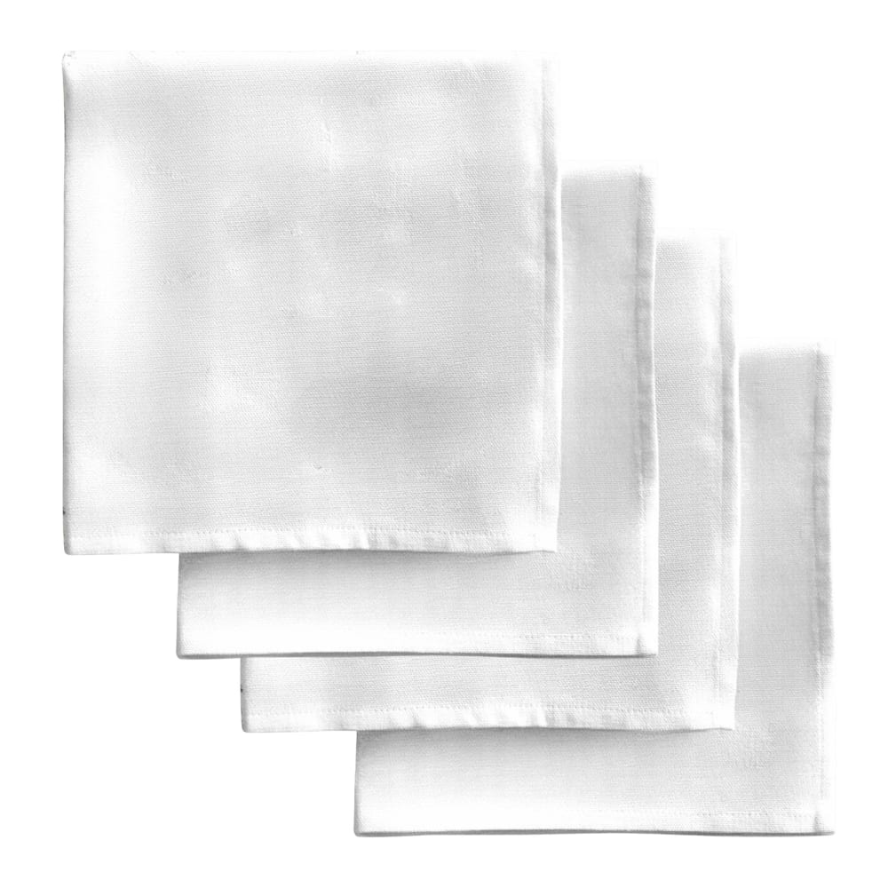 Serviettes de table 100% coton (x4) blanc 43x43 cm