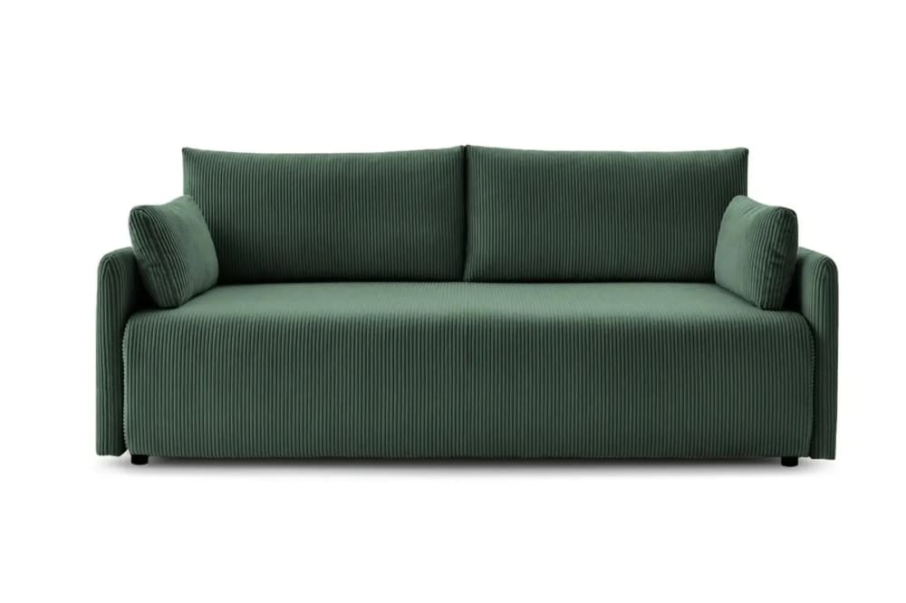 Canapé droit convertible velours côtelé 2 places Vert