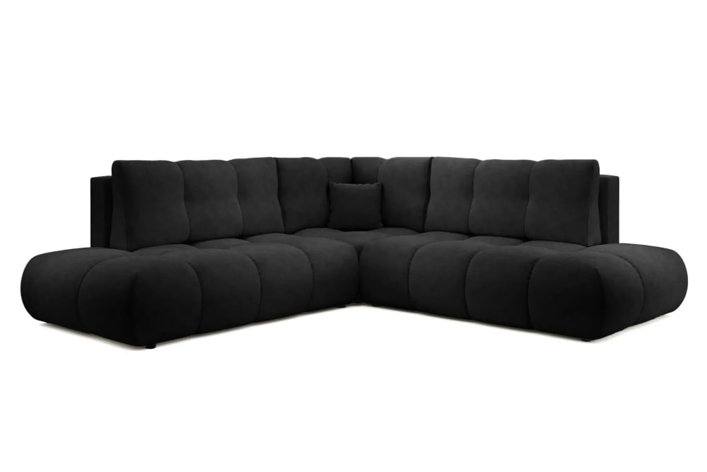 Canapé d'angle convertible tissu chenille 4 places Terracotta - Gauche