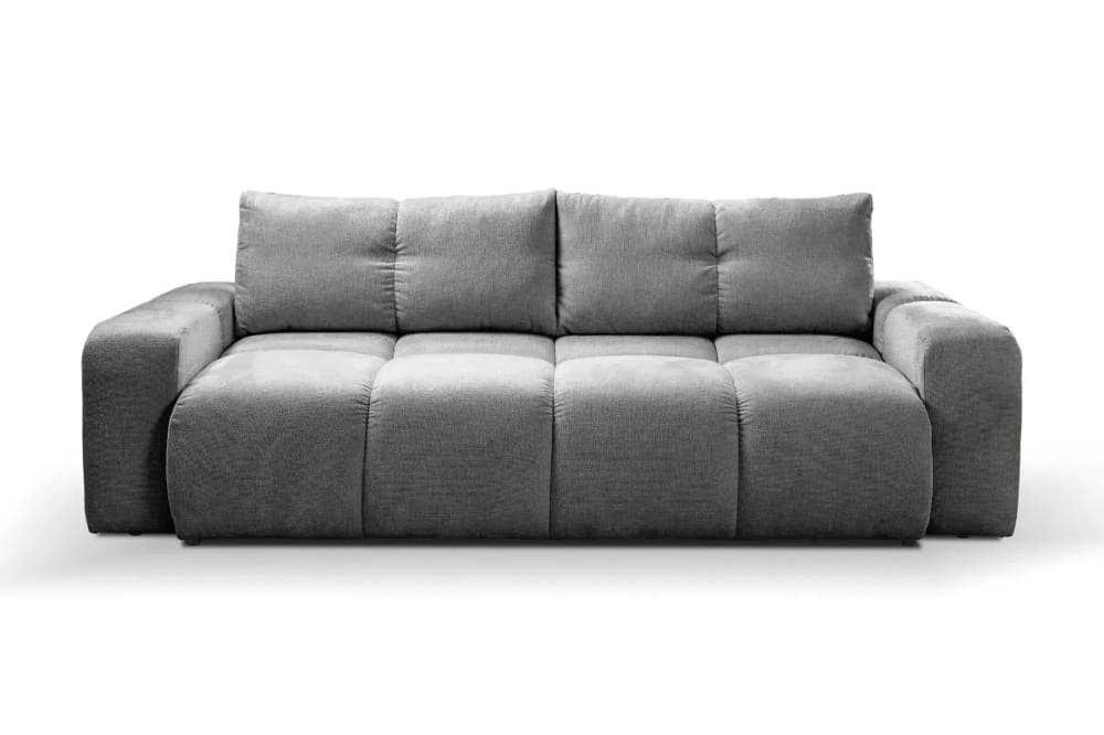 Canapé droit convertible tissu chenille 3 places Gris anthracite