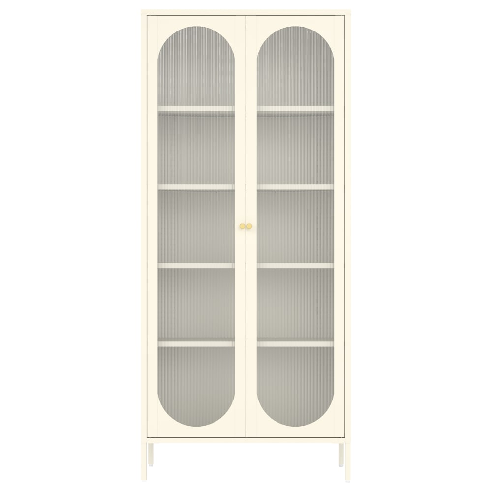Armoire en métal blanc et verre 180cm