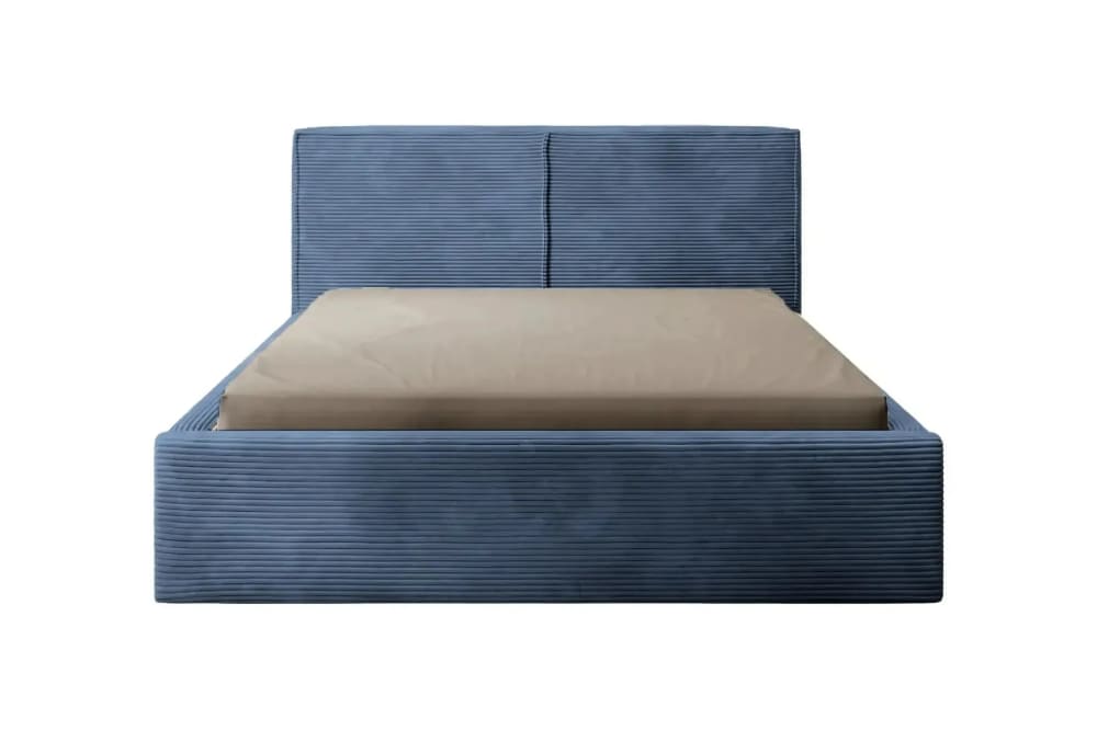 Lit coffre velours côtelé 180x200cm bleu Lit coffre velours côtelé 180x200cm bleu