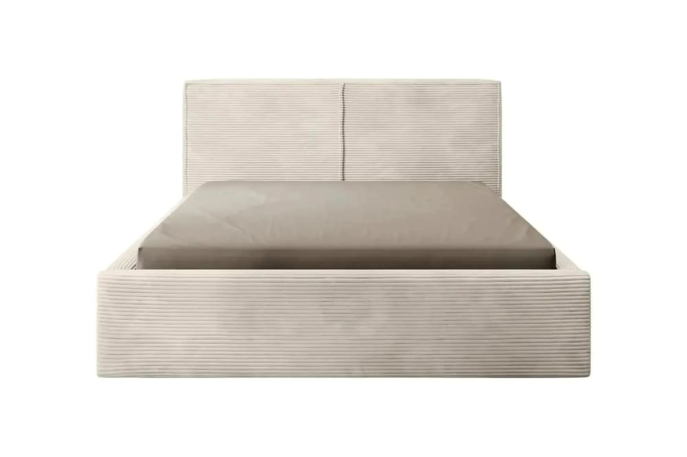 Lit coffre velours côtelé 180x200cm beige Lit coffre velours côtelé 180x200cm beige