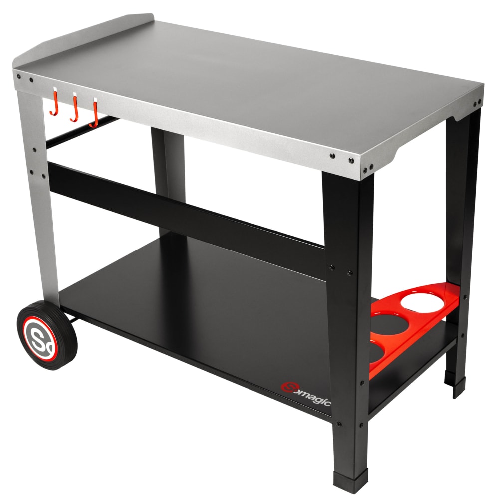 Desserte pour plancha à poser métal/inox noir 96x57x78.5 cm