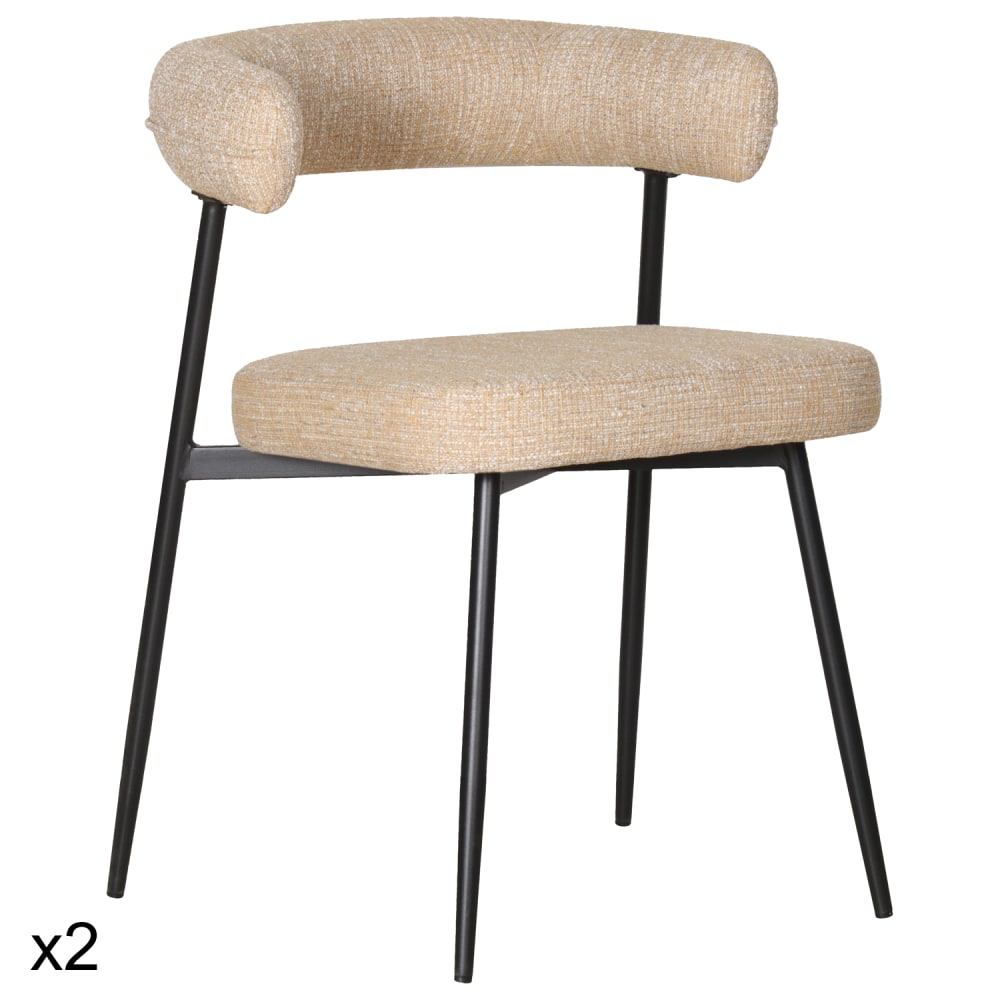 Lot de 2 chaises en tissu