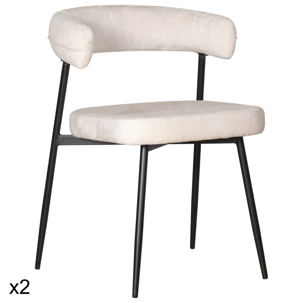 Lot de 2 chaises en tissu