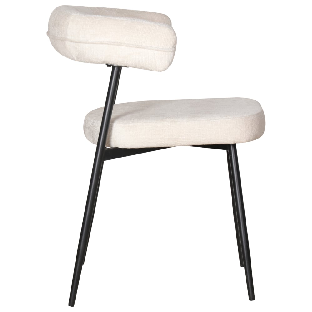 Lot de 2 chaises en tissu beige