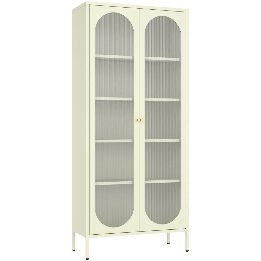 Armoire en métal vert tilleul et verre 180cm