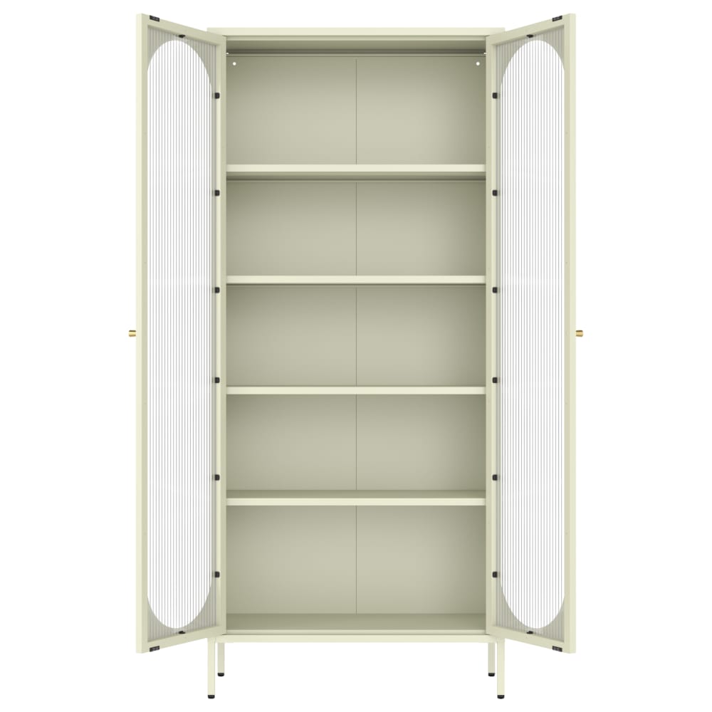Grüner Metallschrank mit Lindgrün und Glas 180 cm - Maisons Du