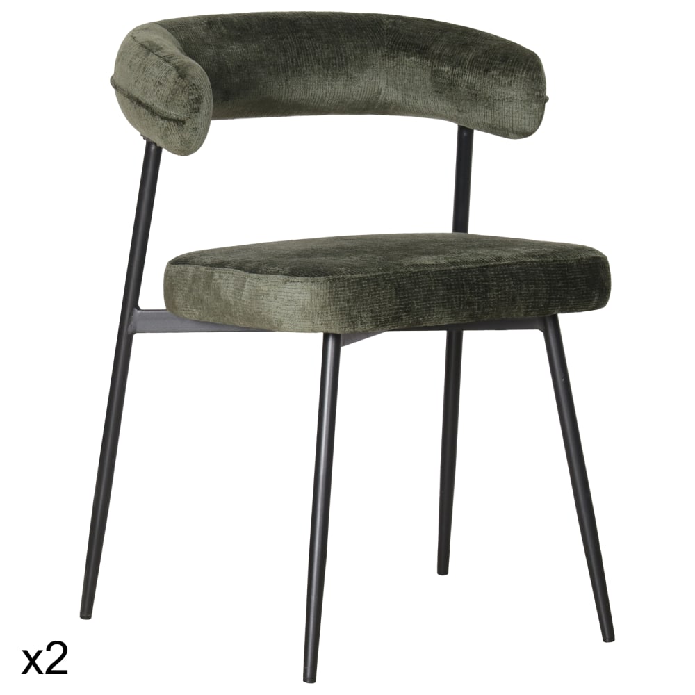 Lot de 2 chaises en tissu