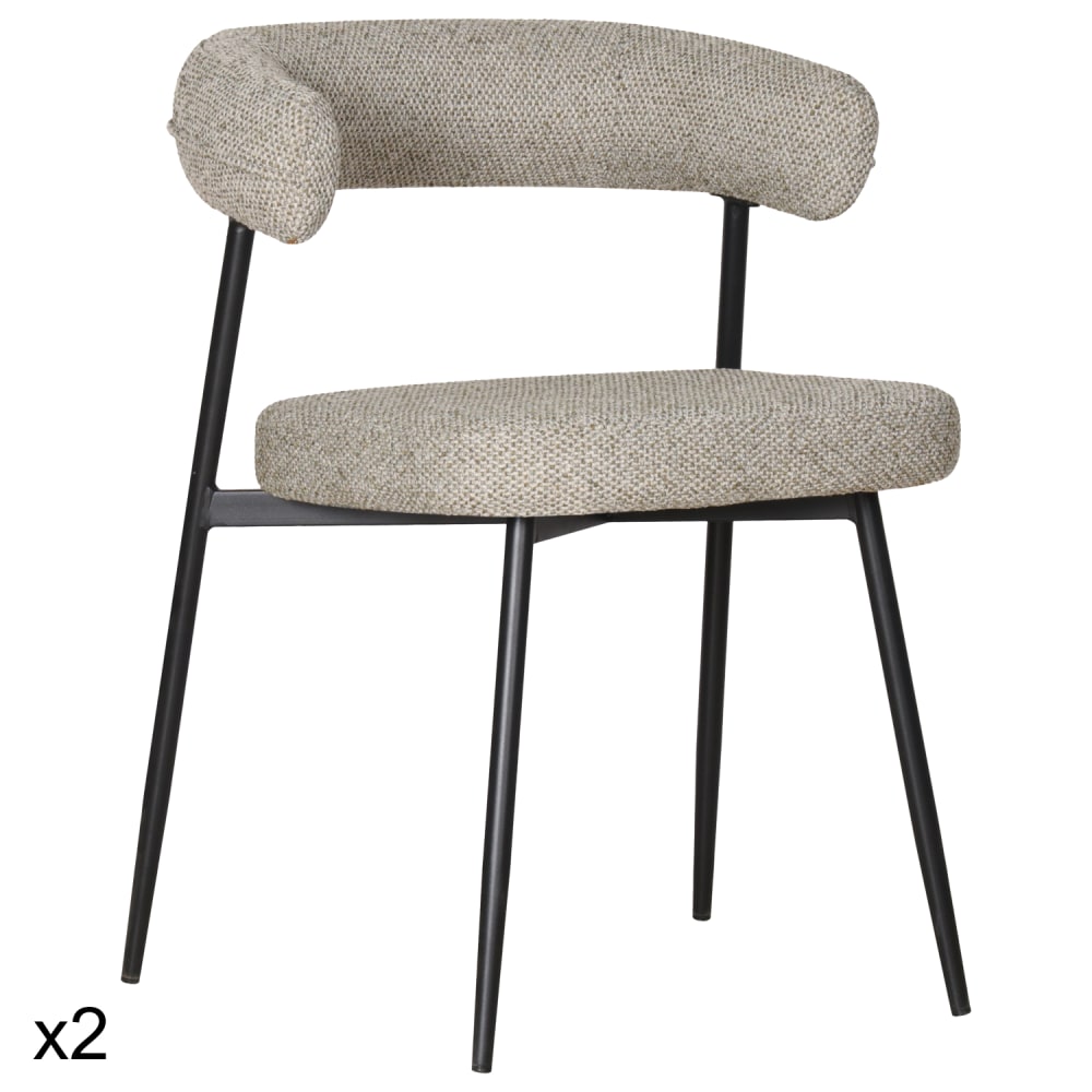 Lot de 2 chaises en tissu