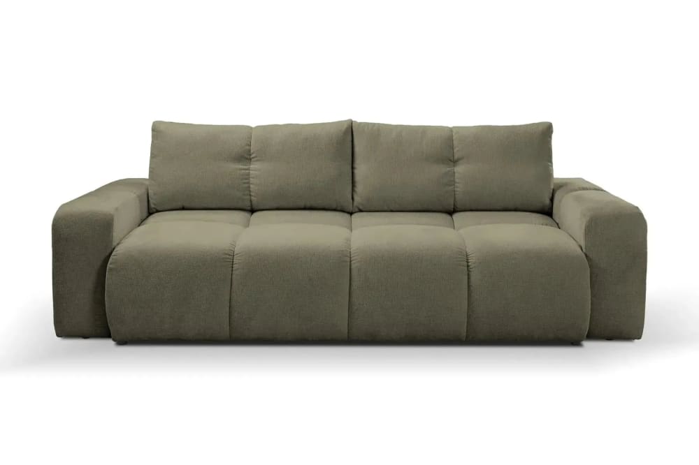 Canapé droit convertible tissu chenille 3 places Vert