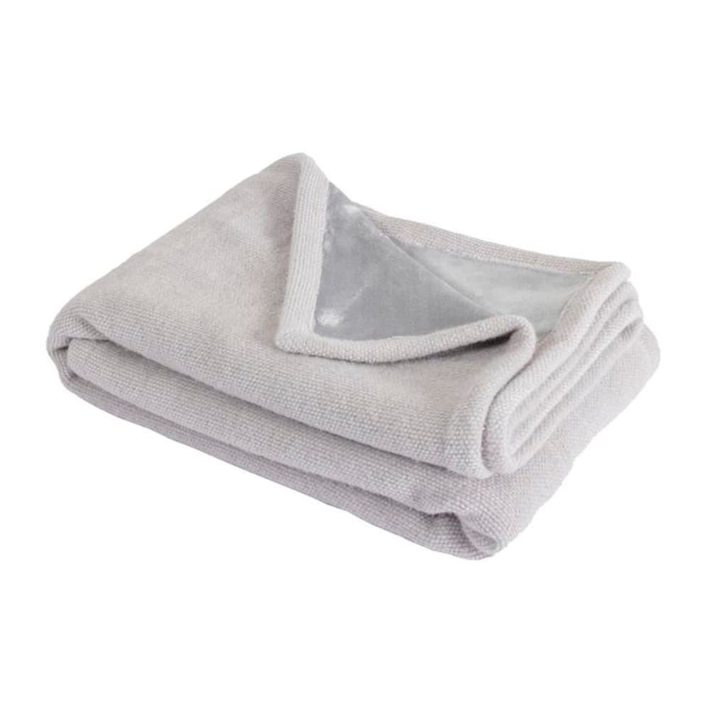 Couverture plaid gris clair 130x170 cm en polyester ultra-douce