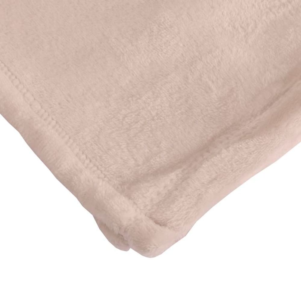 Couverture plaid polaire rose pâle 180x220 cm