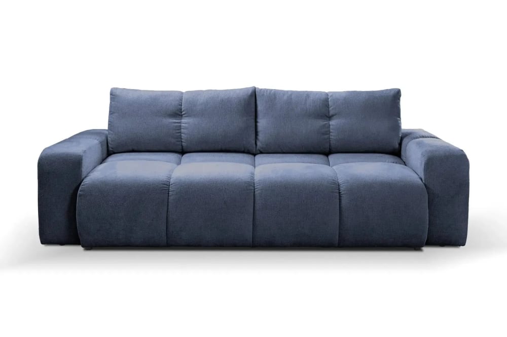 Canapé droit convertible tissu chenille 3 places Bleu