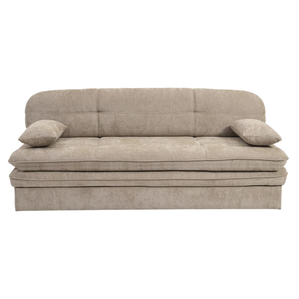 Canapé droit convertible tissu 3 places marron