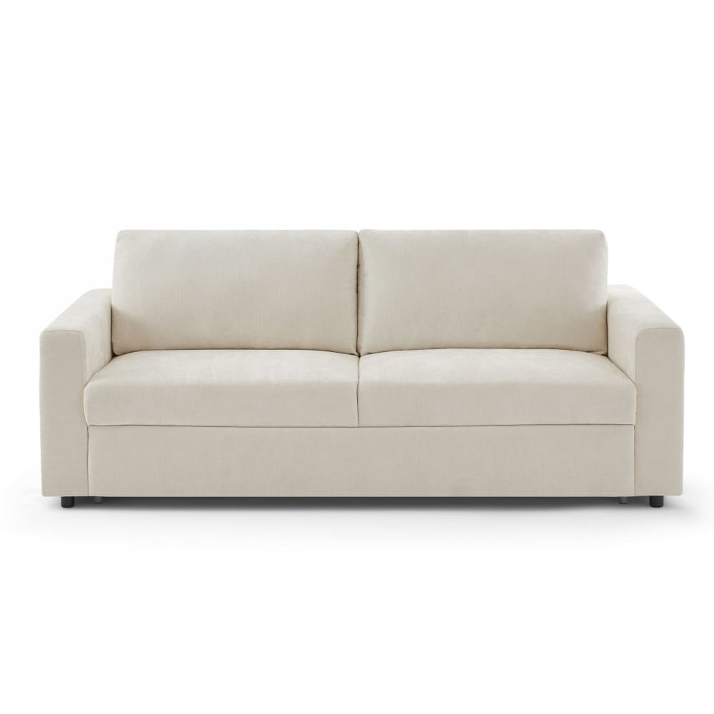 Canapé droit convertible tissu 4 places beige