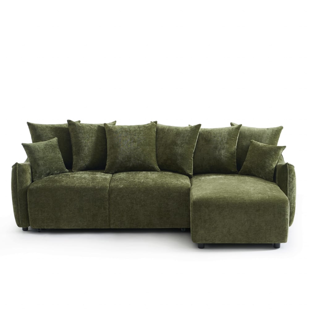 Canapé d'angle réversible - places tissu vert