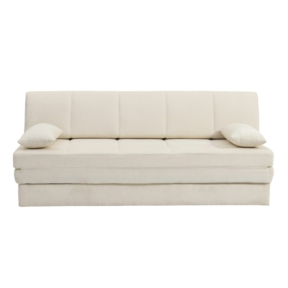Canapé droit convertible tissu 3 places beige