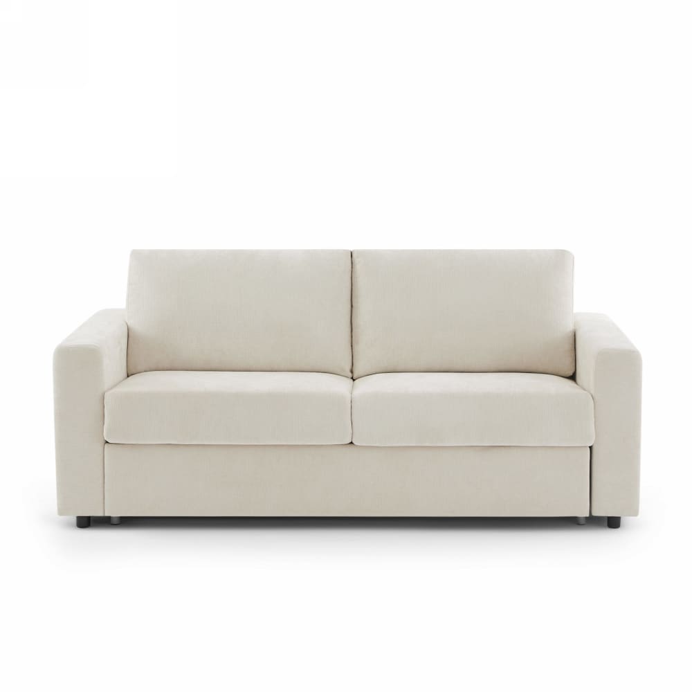 Canapé droit convertible tissu 3 places beige