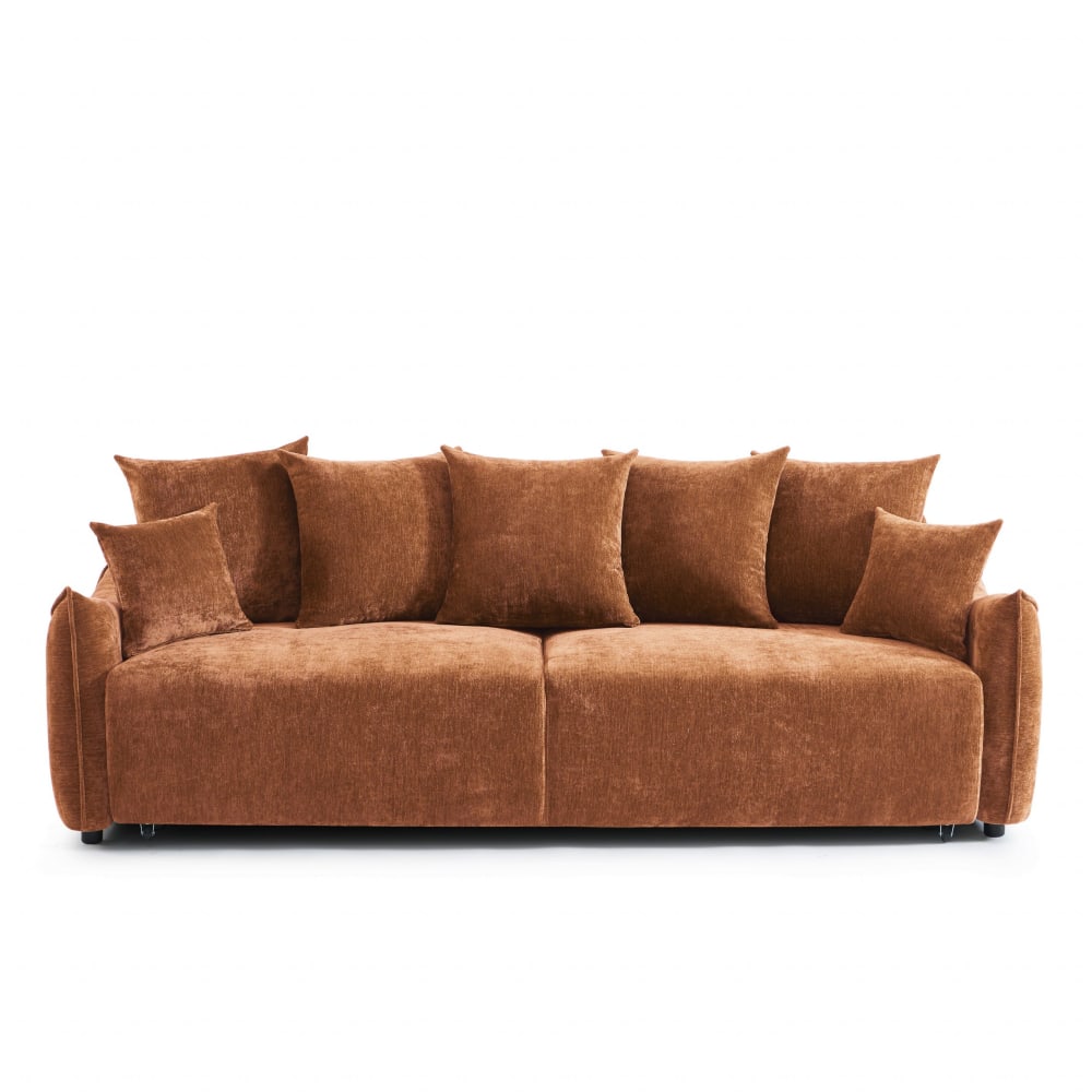 Canapé droit convertible - terracotta