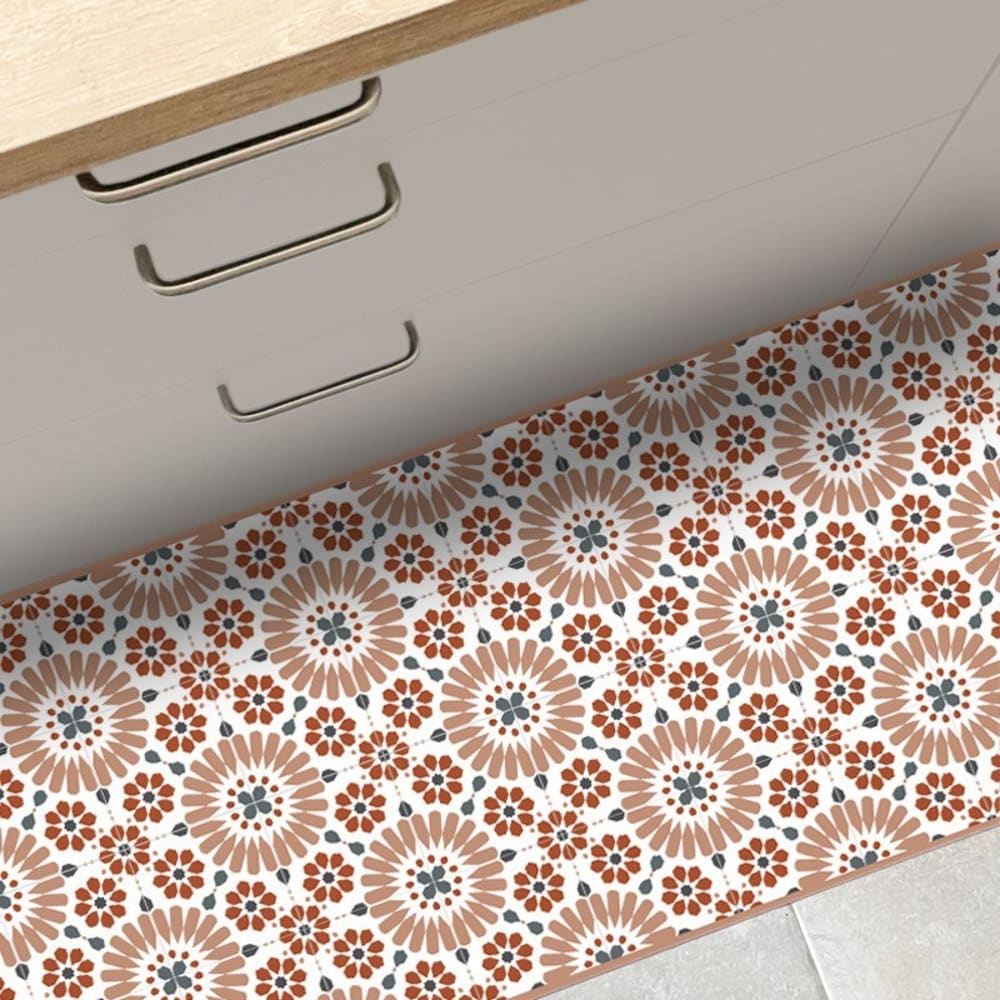 Tapis antidérapant - vinyle - int./ext. - Orange - 50x120cm