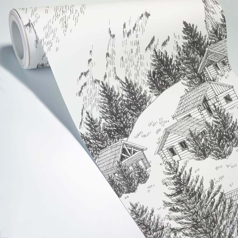 Papier peint panoramique - Noir et blanc - intissé - 7 lés : 336x270cm — vue 3