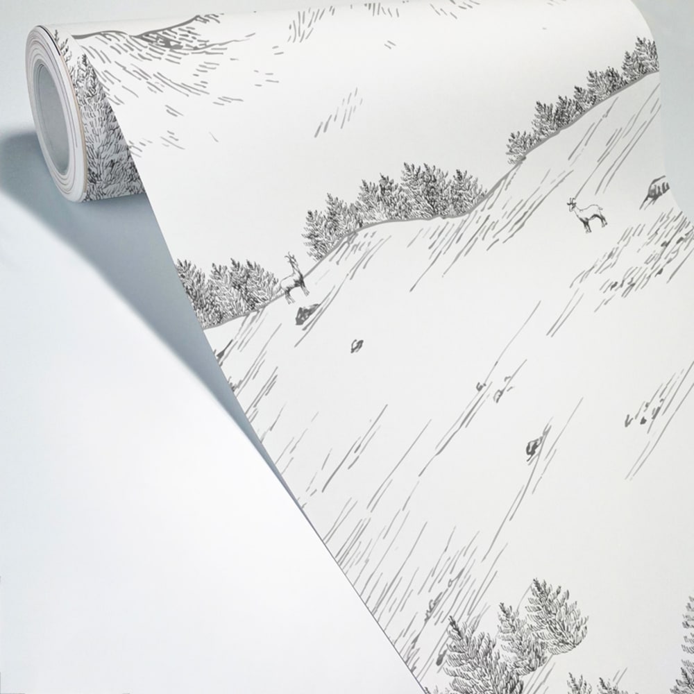 Papier peint panoramique - Noir et blanc - intissé - 7 lés : 336x270cm