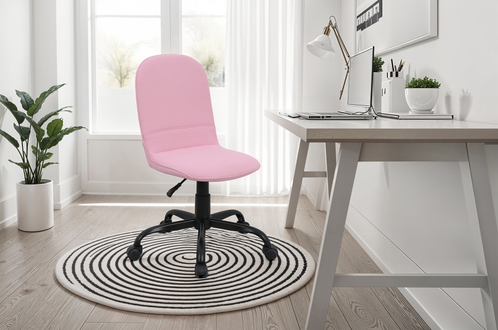 Bürostuhl, Webstoff pink, B 42, H 85-95, T 54 cm - Maisons Du