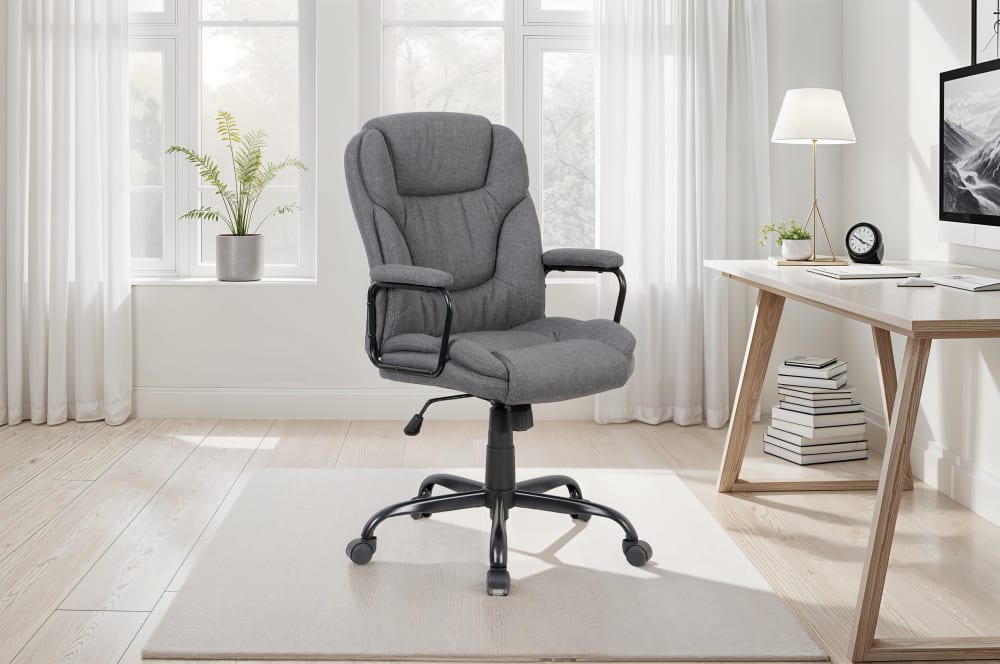 Bürostuhl, Webstoff grau, B 57, H 99-109, T 67 cm - Maisons Du