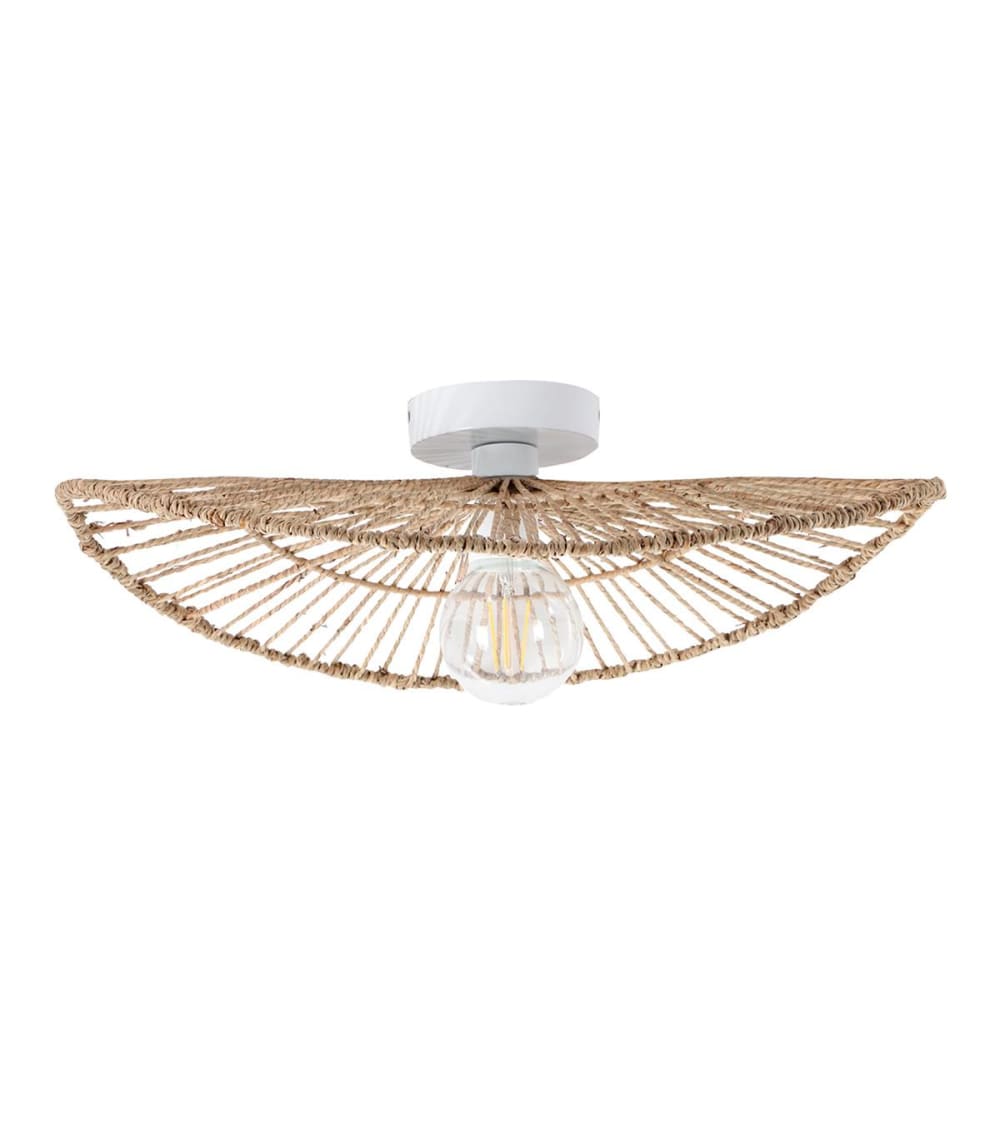 Plafonnier en jacinthe d'eau naturel, d.58 cm