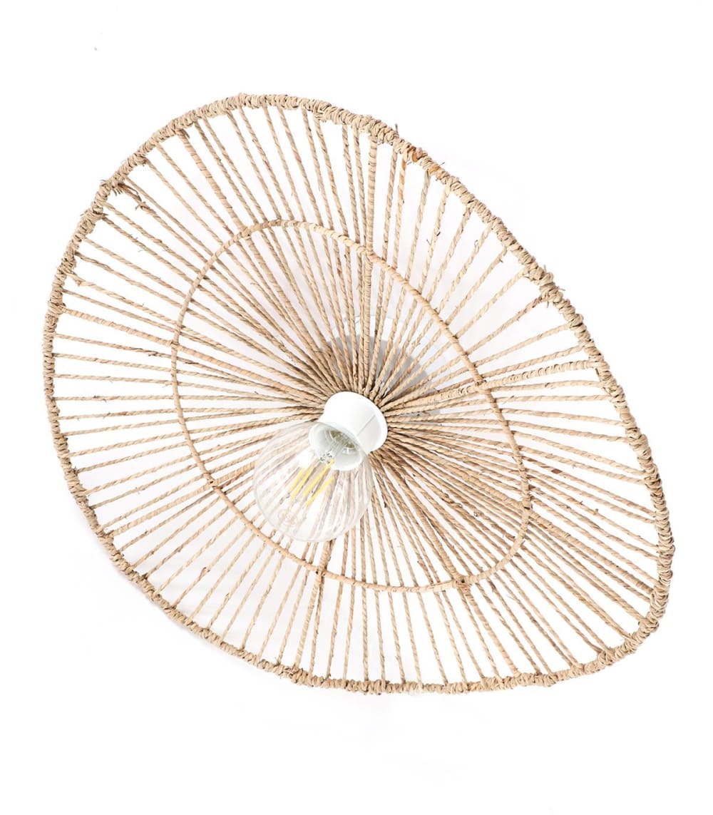 Plafonnier en jacinthe d'eau naturel, d.58 cm — vue 3