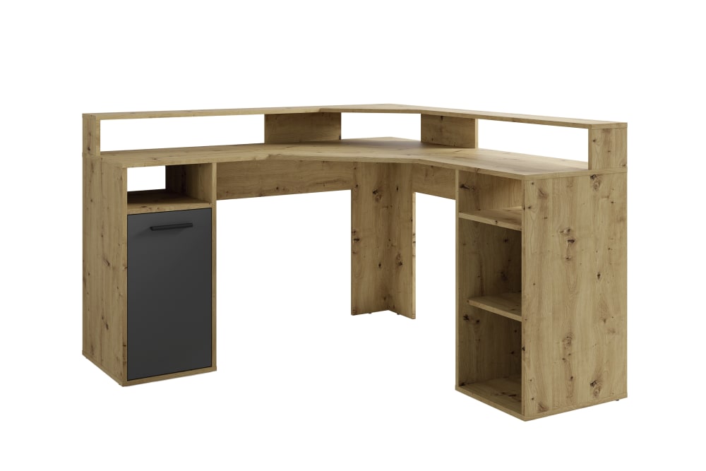 ByLiving Schreibtisch, Artisan Eiche (Eiche-Optik), B 139, H 90,8, T 139 cm style modern Braun Spanplatte