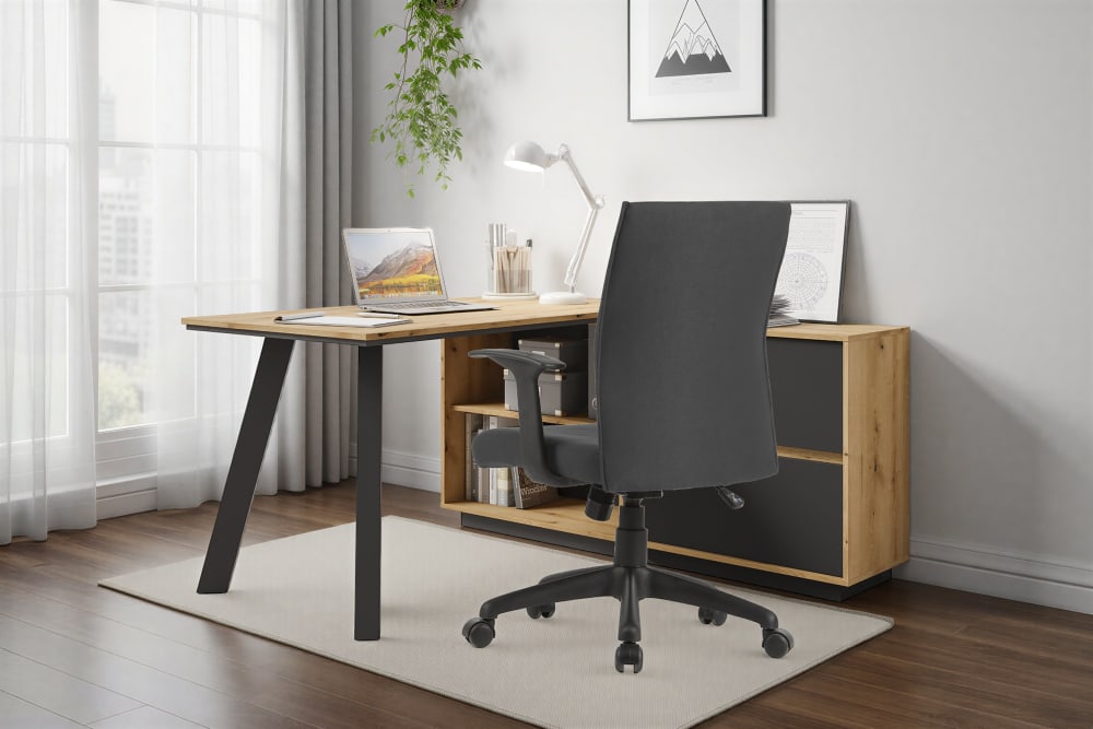 Schreibtisch, Evoke Eiche (Eiche-Optik), 138 x 150, H 75,4cm -