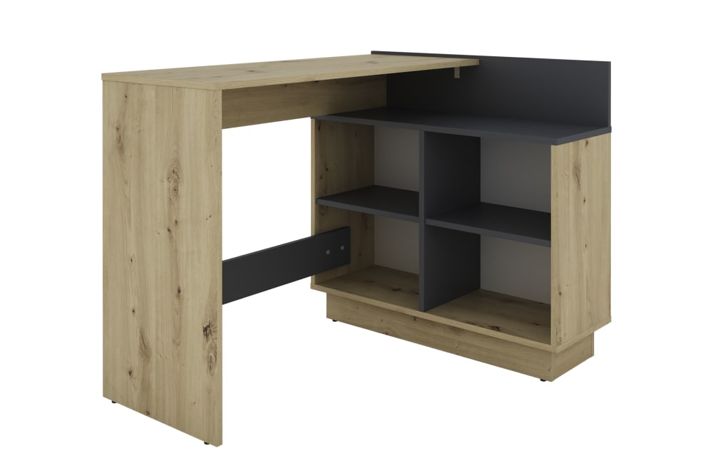 ByLiving Schreibtisch, Artisan Eiche (Eiche-Optik), B 102, H 77,5, T 80 cm style modern Braun Spanplatte